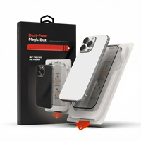 Protection d'écran en verre trempé 9H de marque OEM, sans poussière, avec kit d'installation et applicateur pour iPhone Duo 18 Pro 18ProMax