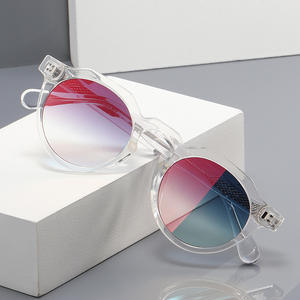 Lunettes de soleil ovales transparentes polarisées UV400 en film coloré, lunettes de soleil de créateur pour femmes, lunettes de soleil TR90 pour hommes, lunettes épaisses tendance - Product Image 2