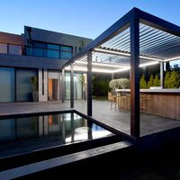 Prix d'usine - Pavillon de jardin Greenway - Toit à lamelles bioclimatique imperméable en aluminium thermolaqué - Écologique