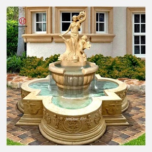 Fuente de Agua de Mármol para Jardín <span class=keywords><strong>con</strong></span> Estatua de Mujer y Pez en Venta - Product Image 1