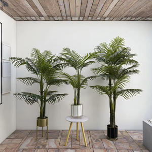 Plantas verdes artificiales árbol de geranio simulado Areca Palma <span class=keywords><strong>perla</strong></span> girasol bonsái interior biomimético decoración de suelo en maceta ornamento - Product Image 1