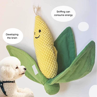 Jouet pour chien en peluche en forme de maïs, durable, interactif, pour dissimuler la nourriture, couineur, résistant aux morsures
