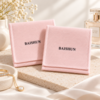 Pochette à bijoux en coton blanc personnalisée avec logo OEM ODM, fabrication directe d'usine, avec surpiqûres nettes pour l'emballage des bagues