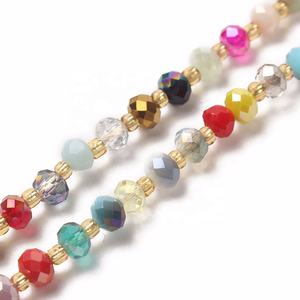 魅惑吊坠项链珠宝流苏项链波西米亚流苏玻璃珠打结长晶珠项链手工首饰 - Product Image 3