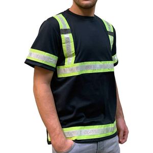 Chemise de sécurité réfléchissante à manches courtes pour hommes, pour travaux d'entrepôt, travaux routiers, travaux publics - Product Image 4