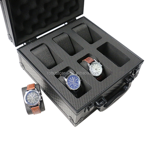 Estuche de exhibición de reloj con 6 ranuras de aluminio de lujo personalizado Maleta de almacenamiento con almohadas para relojes Color agradable viable - Product Image 2