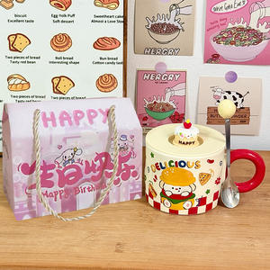 Dragon Nest Cute Cartoon Ceramic Mug With Lid 301-400ml Reusable Birthday Gift Cup For Coffee <b>Tea</b> Brewing - Product Image 2