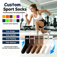 Chaussettes de sport en coton tricotées respirantes à compression antidérapantes en spandex pour hommes, avec logo personnalisé, idéales pour l'hiver et la vente en gros
