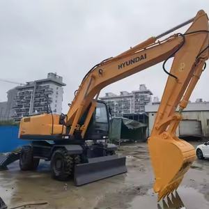 Máquina de construcción popular 21 toneladas Construcción de segunda mano Original Corea Usado Hyundai 210W-7 210W-9 Excavadora de ruedas para la venta - Product Image 1