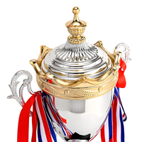 Trophées et récompenses personnalisés 50cm Grand gagnant en métal World Trophy Cup Award pour les tournois Sports Soccer Basketball League