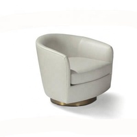 Fauteuil pivotant en velours bouclé pour hall d'hôtel, mobilier de luxe nordique moderne, fauteuil d'appoint individuel rotatif