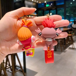 Wowei gros créatif dessin animé Silicone 3D poupée porte-clés mignon magique elfe coquelicot poupée sac porte-clés pendentif voiture porte-clés - Product Image 3