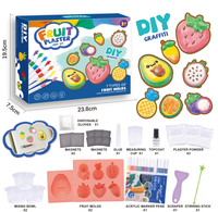 Perlengkapan Lukis Plester Buah DIY untuk Anak 7 Cetakan Magnet Kulkas Set Seni dan Kerajinan Edukatif Grafiti Kreatif Akrilik Hadiah