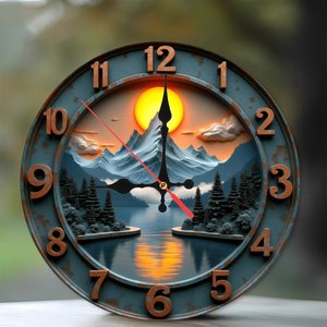Round Wooden Wall <b>Clock</b> 25x25Cm Vintage Silent Non Ticking Living Room Bedroom Decor <b>Clock</b> - Product Image 1