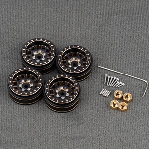 Llantas de rueda Beadlock de latón 1,0, 4 Uds., ruedas de 12 radios para TRX4M <span class=keywords><strong>SCX24</strong></span> FCX24 1/24 1/18 RC <span class=keywords><strong>Crawler</strong></span> - Product Image 1