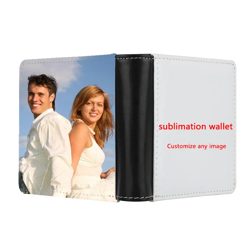 2D High Quality Double Sided Sublimation Wallet Blank PU Leather Carteras Sublimation Women Wallets Cases Men Kids Wallet Bag