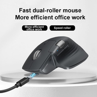 Souris sans fil ergonomique Hyper Rapide avec défilement latéral infini, trois modes, 4800 DPI, rechargeable USB-C, boutons programmables pour le gaming