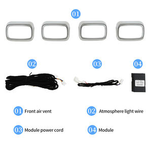 Embellecedor de ventilación de salida de aire de Control Central ABS, 4 Uds., luz ambiental de ventilación frontal LED de 64 colores para Mercedes Benz GLE/<span class=keywords><strong>GLS</strong></span> X167 W167 - Product Image 1