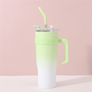 40oz Car <b>Travel</b> Ice Bully <b>Handle</b> Tumbler Vacuum <b>Mug</b> Lid Straw Non-Slip Base ODM OEM Custom Brand - Product Image 6