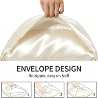 Taie d'oreiller en satin couleur personnalisée avec fermeture à rabat en polyester pour hôtel, vente au détail, OEM, ODM, vente en gros