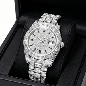 Herrenuhren <span class=keywords><strong>Noob</strong></span> Wasserdichte Hip-Hop-Uhren Japanisches Uhrwerk Luxusmarke Gold Diamant Iced Out Uhr - Product Image 1