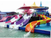 Château gonflable aquatique multi-joueurs en PRF avec toboggan et piscine intégrés, équipement de parc aquatique intérieur pour complexe hôtelier et parc d'attractions