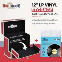 Boîtier d'enregistrement LP 12 \ "en aluminium avec rangement en vinyle Caractéristiques de transport