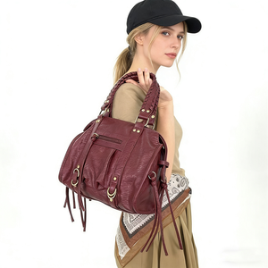 Borsa da Moto Y2K alla Moda <span class=keywords><strong>e</strong></span> Personalizzata per Donna con Nappe <span class=keywords><strong>e</strong></span> Tasche Multiple, Borsa a Mano Retrò <span class=keywords><strong>e</strong></span> Stile Spicy Girl - Product Image 6