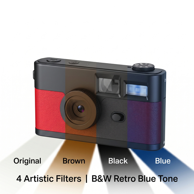 Retro Film Style Digital Camera 13MP 1080P Vlogging Camera Anti Shake Screen Free Digital Camera for Adults and Kids Alike