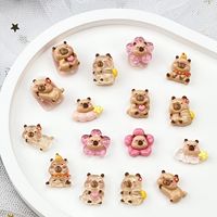 BuTu 20 pièces/ensemble dessin animé Anime Mini Capybara Nail Art décor mignon à la main bricolage coque de téléphone pince à cheveux résine manucure charme matériel