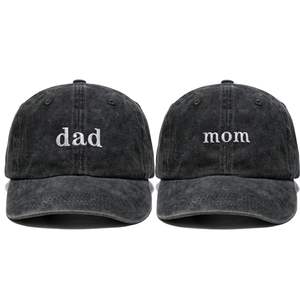 Diseñador personalizado su propio logotipo 6 Panel bordado mamá papá gorra de béisbol gorra negra padres al aire libre sombreros ajustable papá gorra - Product Image 2