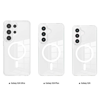 Étui de téléphone portable transparent en TPU PC anti-jaunissement, résistant aux chocs, magnétique, pour Samsung S24 S25 S26 Plus Ultra