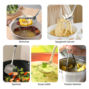Ensemble d'ustensiles de cuisine intelligents en acier inoxydable et plastique, 11 pièces, personnalisables OEM, <span class=keywords><strong>pour</strong></span> <span class=keywords><strong>la</strong></span> <span class=keywords><strong>maison</strong></span> et <span class=keywords><strong>la</strong></span> cuisine - Product Image 6