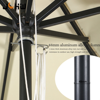 Parapluie d'extérieur personnalisé en aluminium robuste, grande taille, avec logo imprimé, imperméable, pour patio, plage, cour, hôtel, vente en gros
