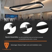 Luminaire linéaire LED incurvé sur mesure, canal en aluminium pliable, lampe linéaire suspendue pour l'éclairage commercial et de bureau