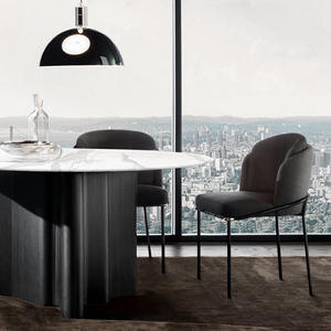 Customized Luxury <strong>Space</strong> <strong>Saver</strong> Oak Leg Round Marble Dining <strong>Table</strong> Dining <strong>Table</strong> <strong>and</strong> <strong>Chair</strong> Set - Product Image 5