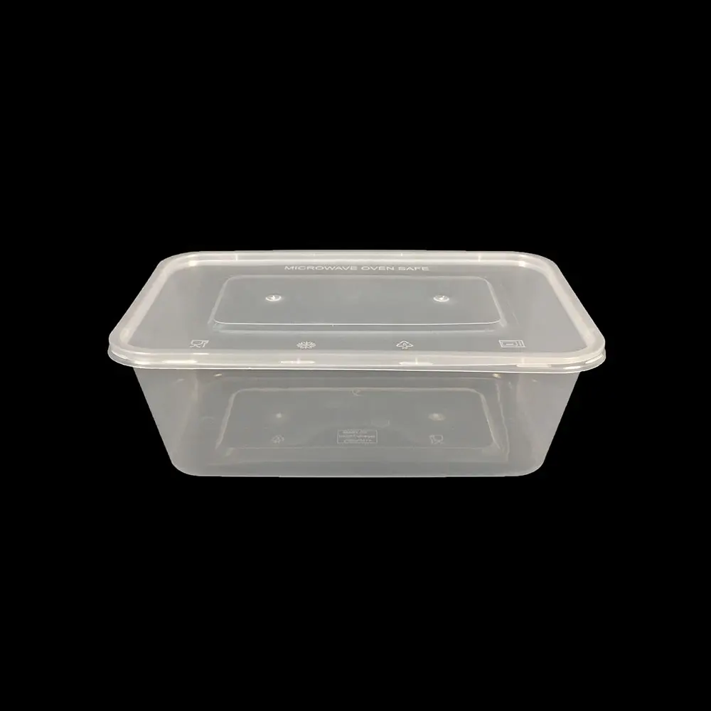 1500ml tek kullanımlık plastik gıda depolama bisküvi kapları/kutu ekli kapaklı toptan