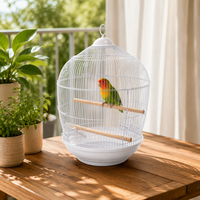 Vente en gros de cages à oiseaux rondes blanches personnalisées 48*68cm en plastique et en fer, écologiques, classiques, pour l'élevage des perroquets et des canaris