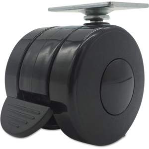 Roulettes métalliques modernes Alera pour bases de table réglables en hauteur, noires, lot de 4 – Roues pivotantes avec frein pour usage bureau, école, hôpital - Product Image 3