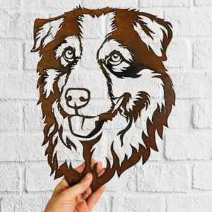 Diseño personalizado corte láser Metal jardín perro Metal artes pared decoración perros colgante signo