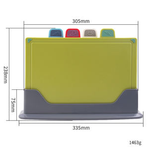 Planche à découper de cuisine Ensemble de 4 pièces <span class=keywords><strong>kit</strong></span> de planche à découper avec support de drainage pour fruits légumes viande - Product Image 2