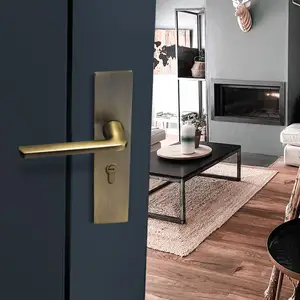 Yonfia A8142P11S rts Best Quality Door Handle Set With Lock Classic Long Plate Door Handle Lever Lock