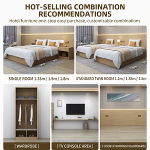 Hotel Bedroom <b>Set</b> <b>Complete</b> Package Standard Double <b>Bed</b> Furniture For Hotel Homestay Rental Rooms Simple Modern Design - Product Image 3