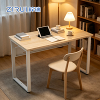Bureau de travail en métal stable, table d'ordinateur en acier, design simple, bureau à domicile pour ordinateur portable et PC