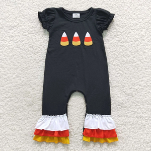 Conjunto de Ropa de Otoño para Bebés y Niños Pequeños, con Bordado de Maíz Dulce de Halloween, Manga Corta, Trajes Combinados para Hermanos - Product Image 3