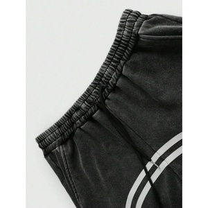 Pantalones Anchos de Alta Calidad con Cordón en la Cintura, Estilo Vintage Lavado, con Rayas Laterales y Detalle de Cremallera, Unisex - Product Image 4