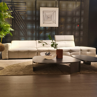 Ensemble de canapés inclinables modernes de luxe en cuir véritable avec fauteuil électrique relevable en bois pour salon, télécommande incluse - Promotion