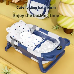 Baignoire pliable pour bébé nouveau-né, écologique, à usage domestique, avec détection de température pour s'asseoir <span class=keywords><strong>et</strong></span> se coucher - Product Image 4