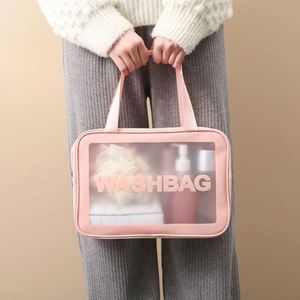 Wholesale Custom Logo Waterproof Women's Makeup Travel <b>Toiletry</b> Cosmetic Zipper <b>Bag</b> Custom Logo <b>Clear</b> Pvc Cosmetic <b>Bag</b> - Product Image 5