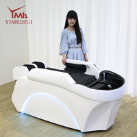 Fauteuil de spa électrique blanc pour soins capillaires, lit de lavage et de massage commercial pour salon de coiffure professionnel